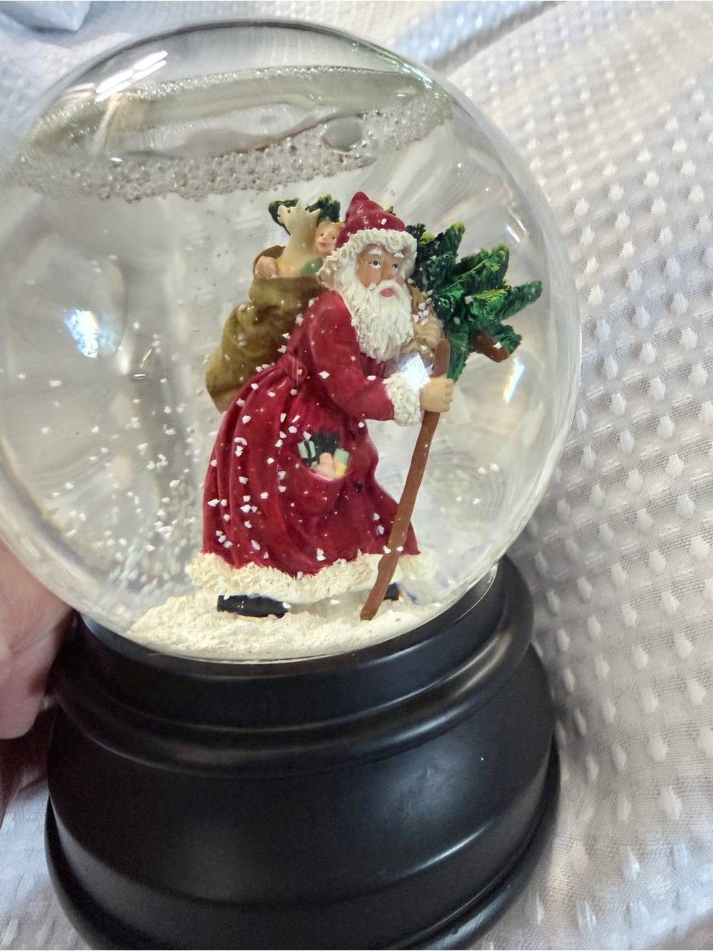 Vintage Old World Santa Claus Musical Snow Globe Water Globe 6” x 5”